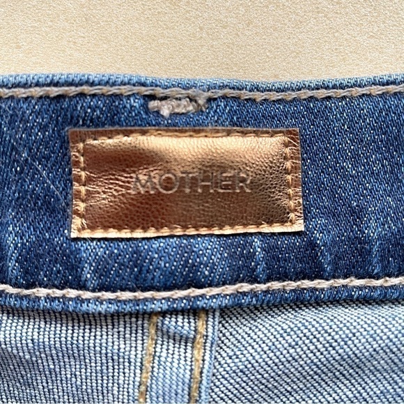 MOTHER High Waisted Rider Ankle Fray Distressed Cropped Skinny Jeans - 28" - Picture 8 of 14